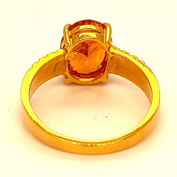Mandarin Spessartine 3.30ct Solid 22K Gold Ring - Picture 4 of 6